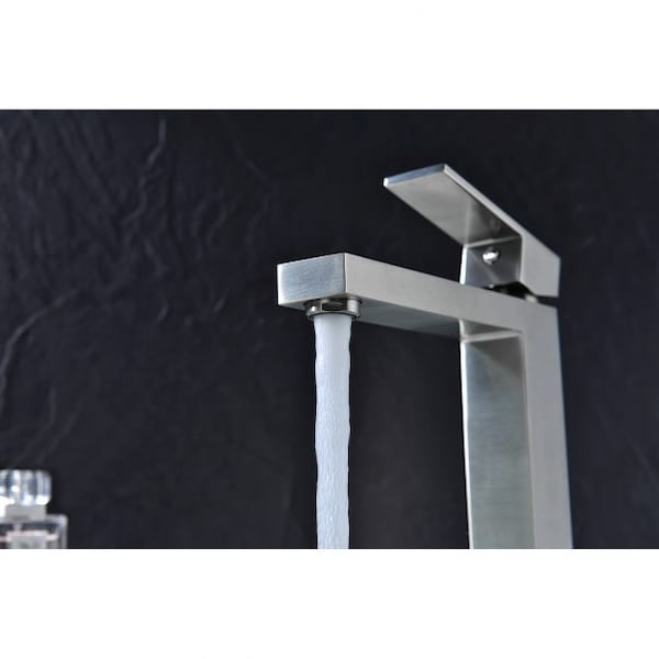 Anzzi Enti Single Hole Single-Handle Vessel Bathroom Faucet, Brushed Nickel L-AZ096BN - main